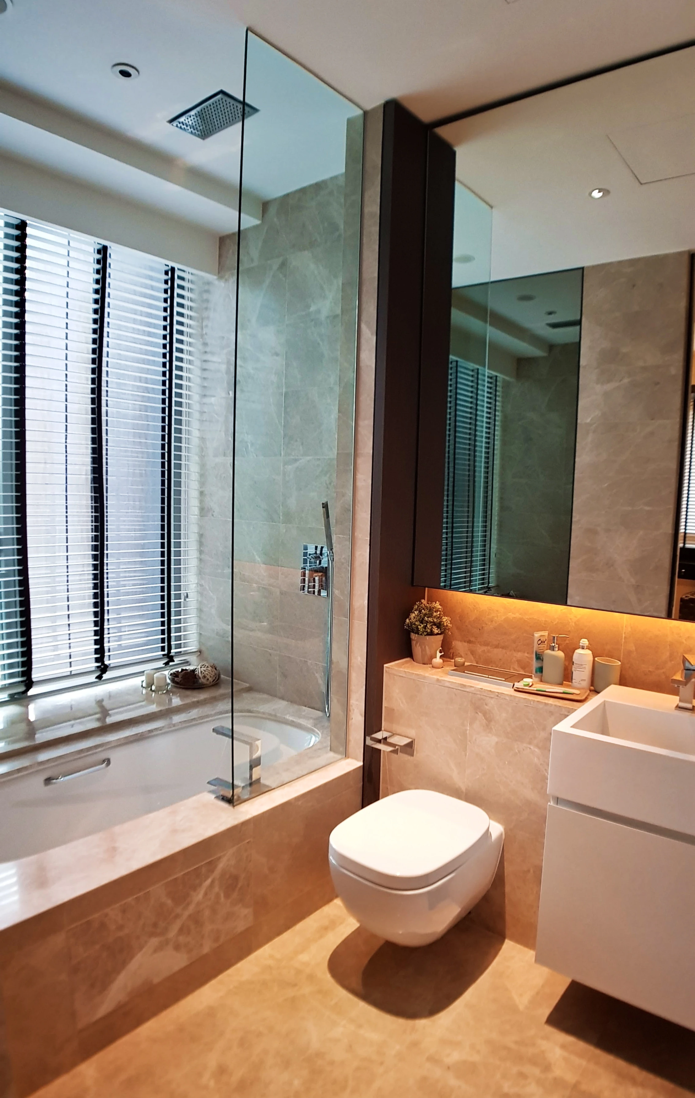 Modern Marble Bathroom Renovation Condo Orchard Leedon - Residential renovation project by ID Work Studio Singapore