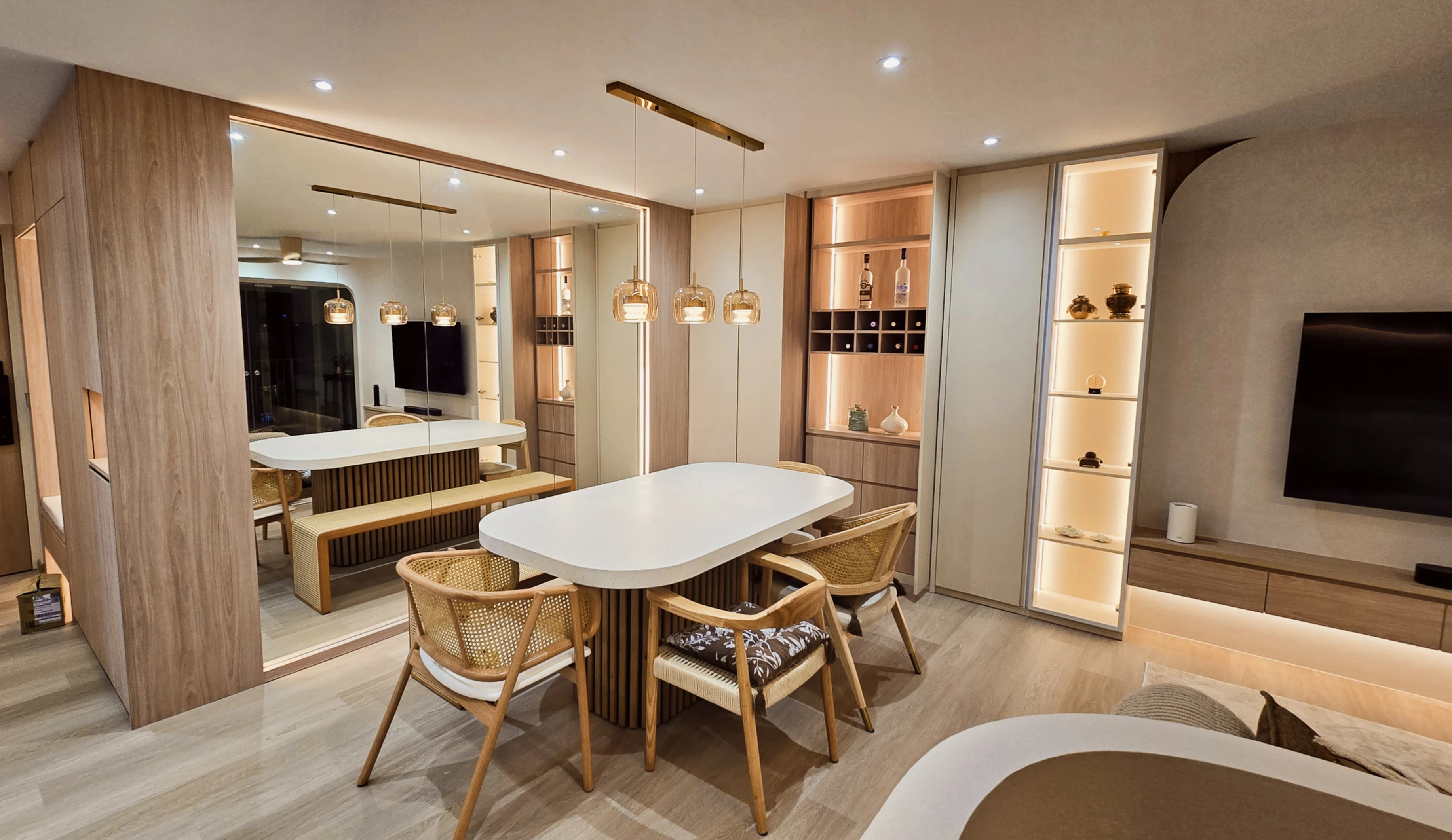 Modern Scandinavian Hdb Living Room Interior - Residential renovation project by ID Work Studio Singapore
