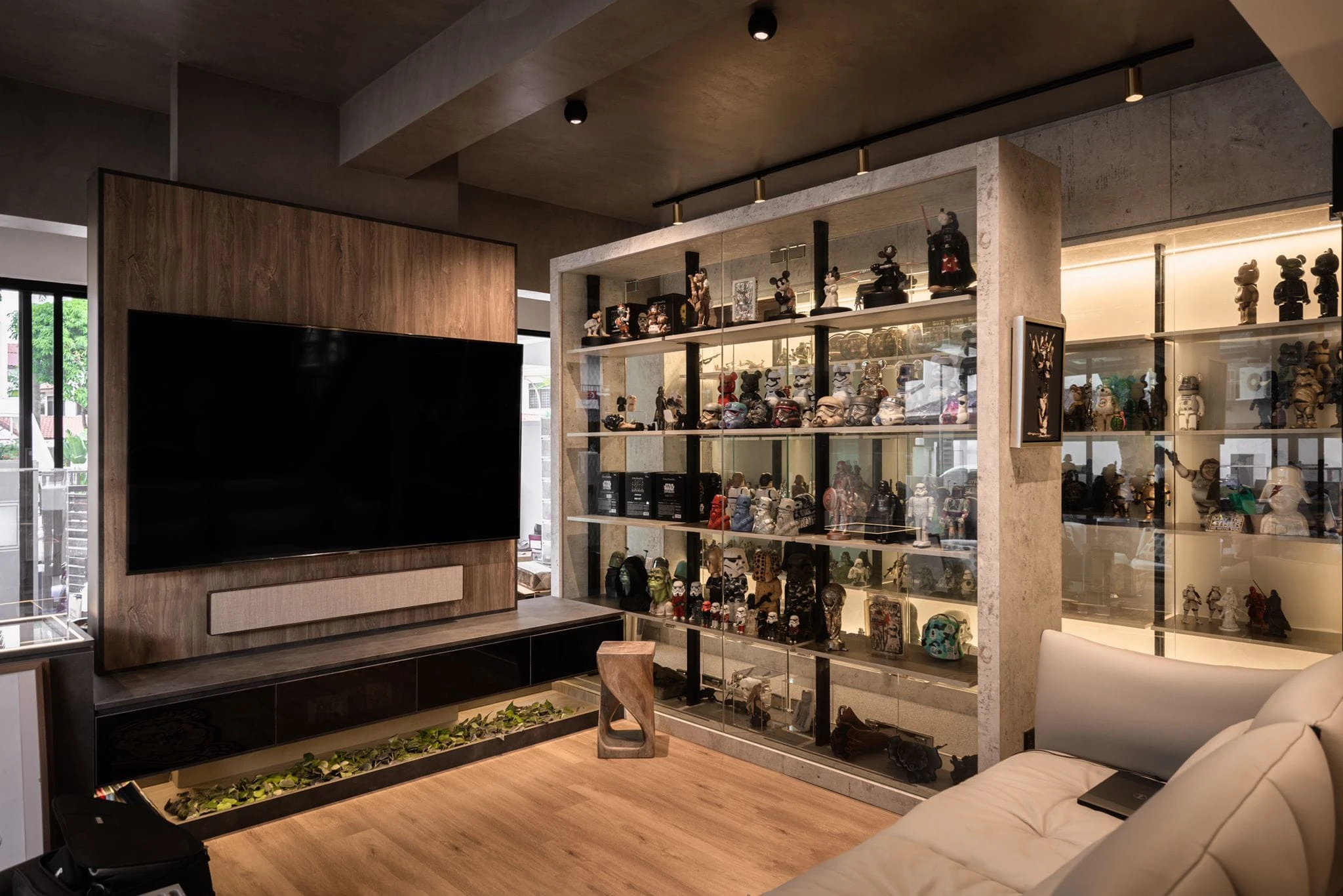 Custom Living Room Display Shelving Condo Orchard - Residential renovation project by ID Work Studio Singapore