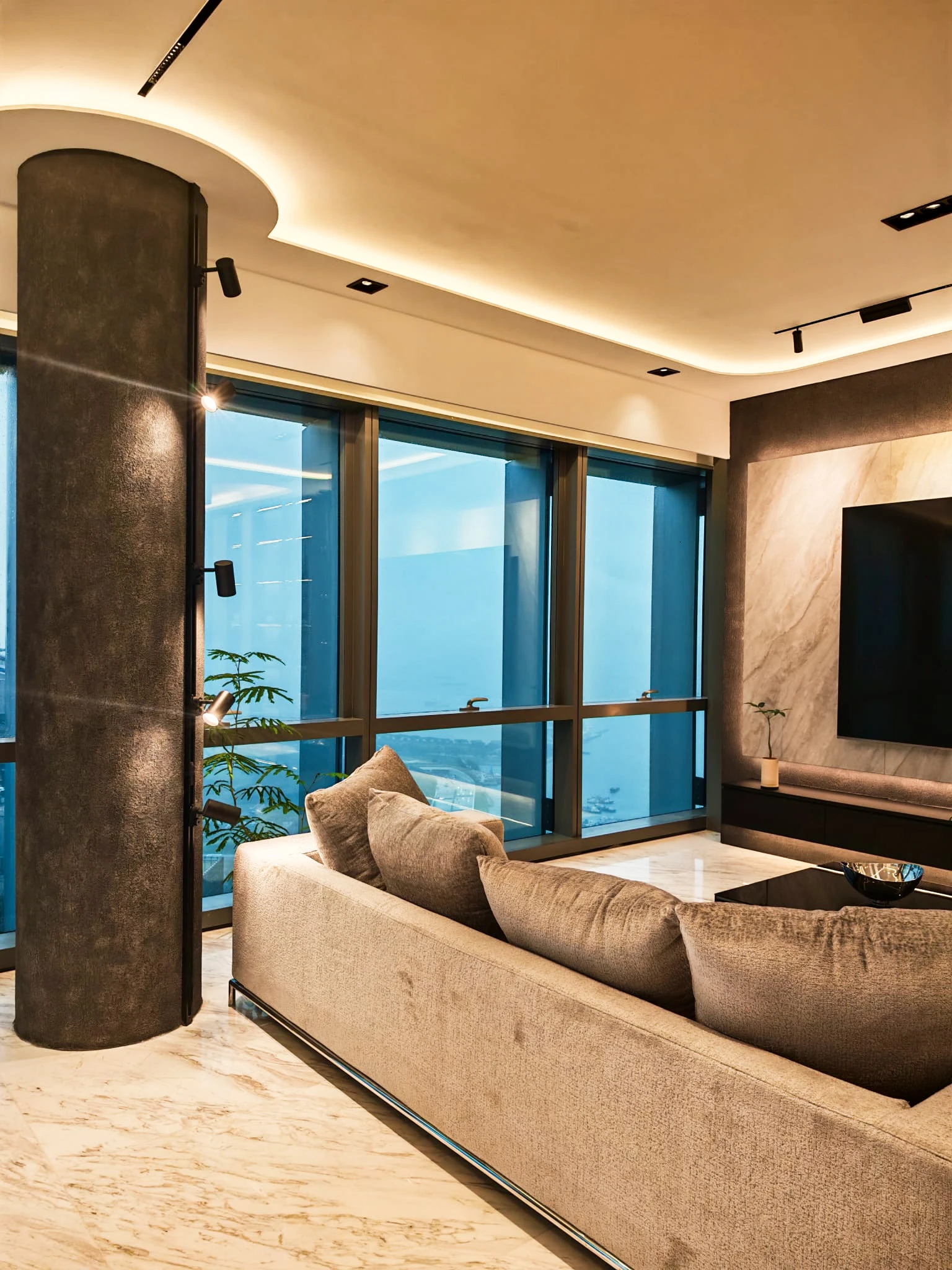High Ceiling Luxury Living Room Cbd Condo - Residential renovation project by ID Work Studio Singapore